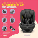 Cadeira para Auto 0-36Kg Isofix All Stages Fix 2.0 Preto e Cinza Litet - BB452