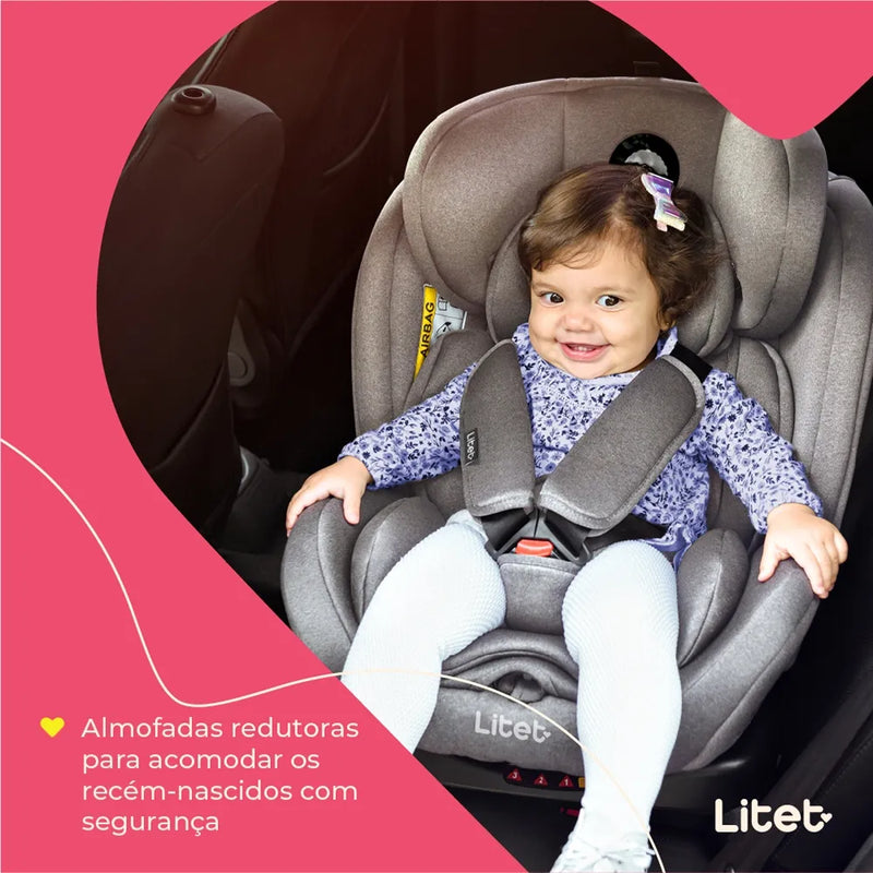 Cadeirinha Snugfix 0-36 Kgs Isofix com Rotação Preta Litet - BB453