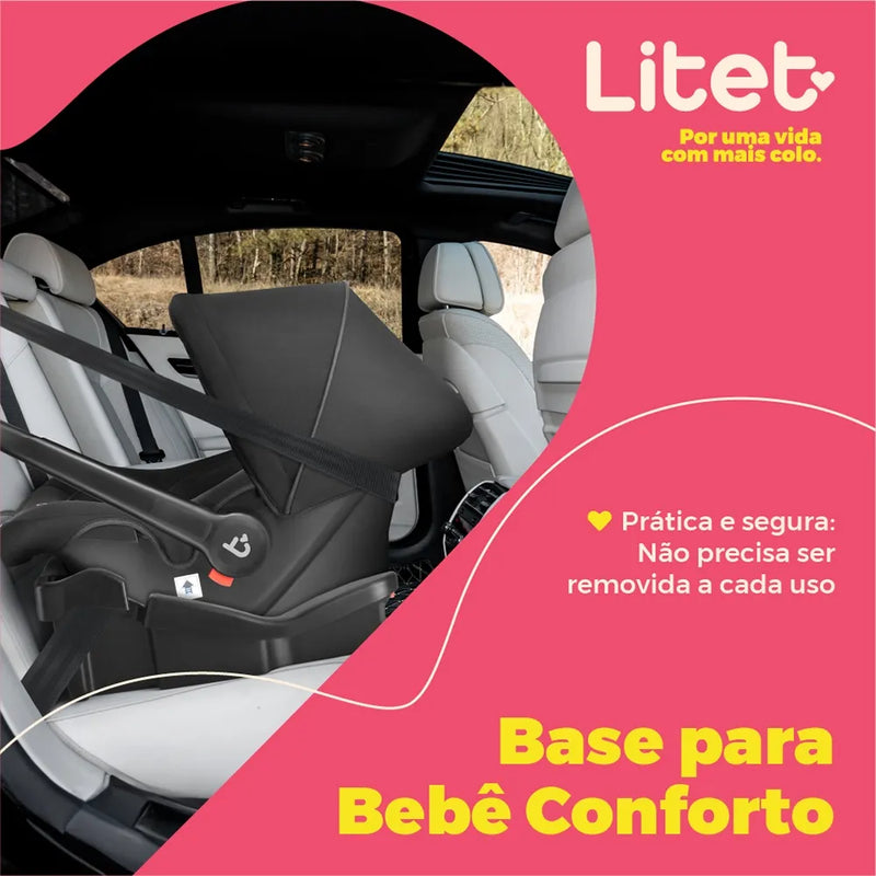 Base Para Bebê Conforto 0-13Kg Preta Litet - BB534